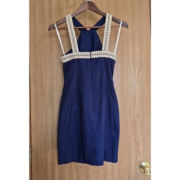 Lilly Pulitzer Vena Stretch Shift Dress True Navy - Picture 3 of 13